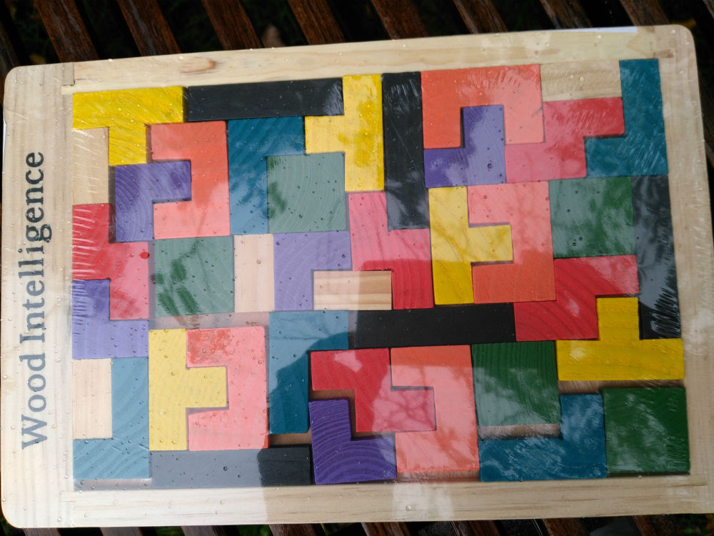 drewniany tetris z aliexpress